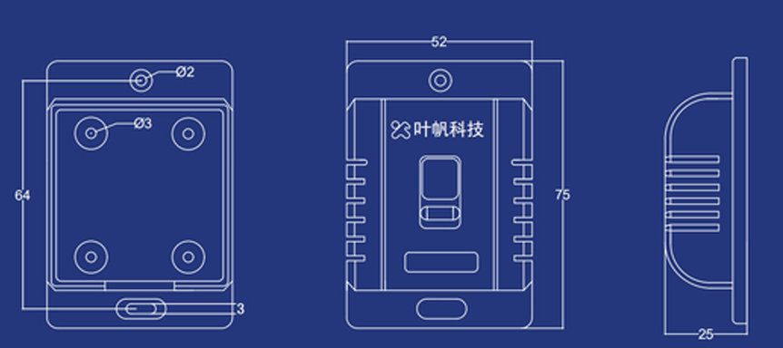 YF3610-TH21温湿度传感器尺寸图